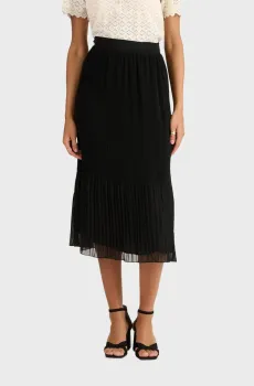 Женская черная плиссированная юбка Черный 34 Naf Naf BHNJ 284