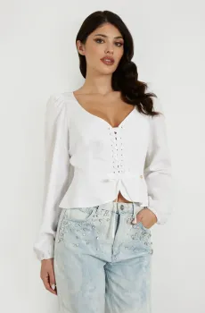 Женский белый топ Белый XS Guess W4GH88.WG7B0;G011