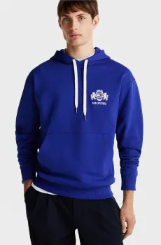 Мужское синее худи HILFIGER SMALL CREST Синий M Tommy Hilfiger MW0MW37462