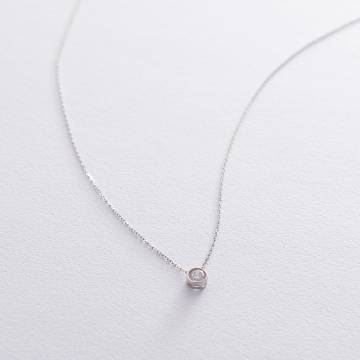 Серебряное колье с фианитом 18782 Серебряное колье с фианитом 18782