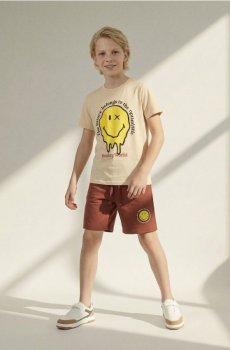 Комплект із футболки з шортами SmileyWord - буряковий