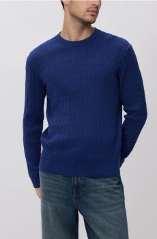 Reserved - Структурований джемпер з бавовною - індиго - 636HD-57X