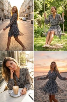 Сукня з тваринним принтом - різнобарвний