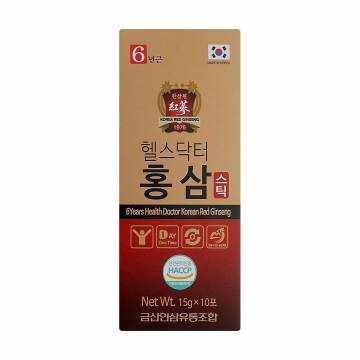 Корейский красный женьшень Health Doctor 6 Years Health Doctor Korean Red Ginseng в стиках, 10*15 г Корейский красный женьшень Health Doctor 6 Years Health Doctor Korean Red Ginseng в стиках, 10*15 г