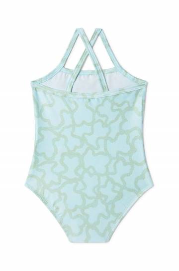 Детский слитный купальник Tous цвет зелёный