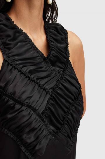 Платье AllSaints MAHREE DRESS цвет чёрный midi расклешённое W064DC Платье AllSaints MAHREE DRESS цвет чёрный midi расклешённое W064DC