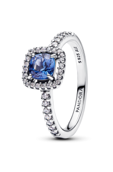 Каблучка "Блискучий синій квадрат"