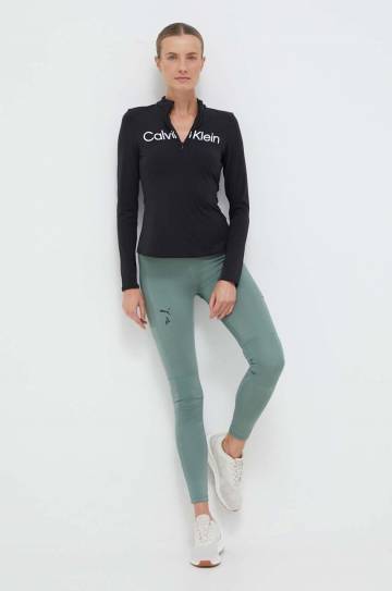 Леггинсы для бега Puma Seasons цвет зелёный однотонные Леггинсы для бега Puma Seasons цвет зелёный однотонные