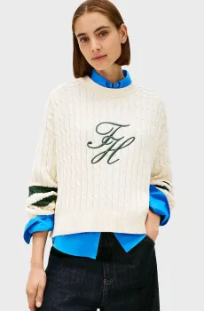 Женский белый джемпер TEXTURED GRAPHIC Белый M Tommy Hilfiger WW0WW47633