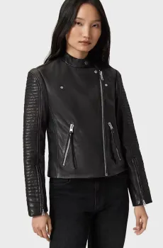 Женская черная кожаная куртка RAUL Черный 8 AllSaints W039LE