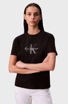 Женская черная футболка Черный M Calvin Klein Jeans LV047B865G