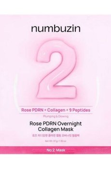 Ночная маска для лица Numbuzin No.2 Rose PDRN Overnight Collagen Mask с розой, PDRN и коллагеном, 37 г