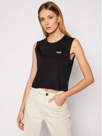 Vans Топ Junior V Muscle Crop VN0A4DNG Чорний Cropped Fit Vans Топ Junior V Muscle Crop VN0A4DNG Чорний Cropped Fit