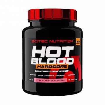 Предтренировочный комплекс Scitec Nutrition Hot Blood Hardcore Розовый лимонад, в порошке, 700 г Предтренировочный комплекс Scitec Nutrition Hot Blood Hardcore Розовый лимонад, в порошке, 700 г