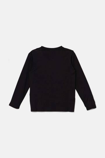 Хлопковый детский лонгслив Emporio Armani цвет синий с принтом 8N4TN6 1JPZZ Хлопковый детский лонгслив Emporio Armani цвет синий с принтом 8N4TN6 1JPZZ