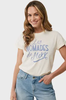 Женская белая футболка Nomades print T-shirt Белый L Mexx MF007807351W
