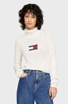 Женский белый гольф TJW MELANGE TRTLNCK FLAG Белый M Tommy Jeans DW0DW18678