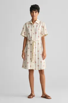 Женское белое платье с узором SLIM PRINTED SS Белый 38 Gant 4503321