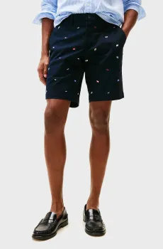 Мужские темно-синие шорты с узором BROOKLYN Синий 33 Tommy Hilfiger MW0MW38846