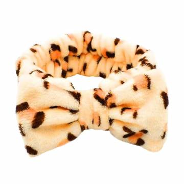 Повязка косметическая Cosmo Shop Бантик, бежевая с принтом, 1 шт (CS11029)