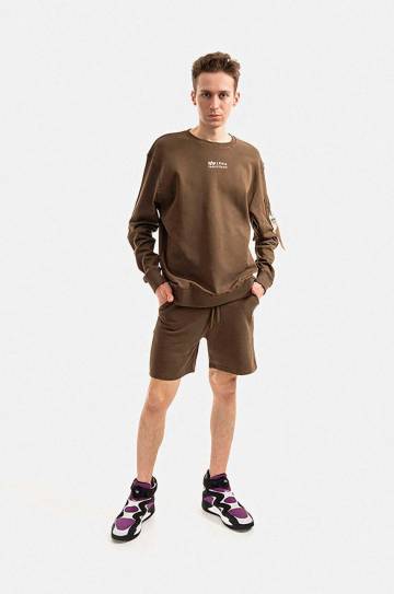 Хлопковые шорты Alpha Industries цвет коричневый 106365.629-brown Хлопковые шорты Alpha Industries цвет коричневый 106365.629-brown