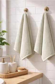 Однотонні бавовняні рушники 2 pack - жовто-зелений