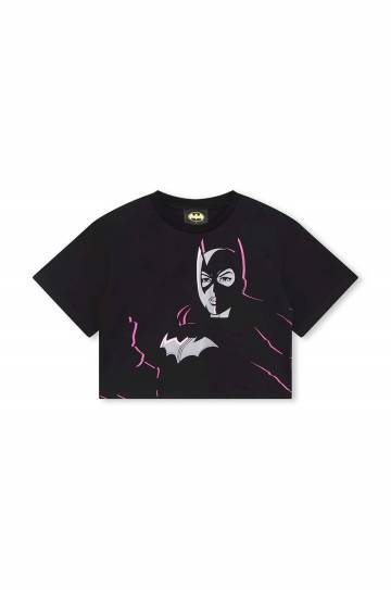 Детская хлопковая футболка Dkny x DC Comics цвет чёрный Детская хлопковая футболка Dkny x DC Comics цвет чёрный