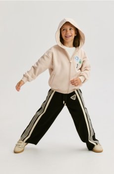 Reserved - Трикотажні штани з боковою смужкою - чорний - 070FG-99X