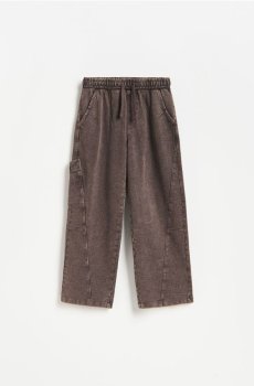 Reserved - Штани wide leg з ефектом прання - коричневий - 431JX-88X