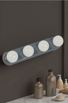 4-точкова LED-лінійка для макіяжу з присосками - сірий