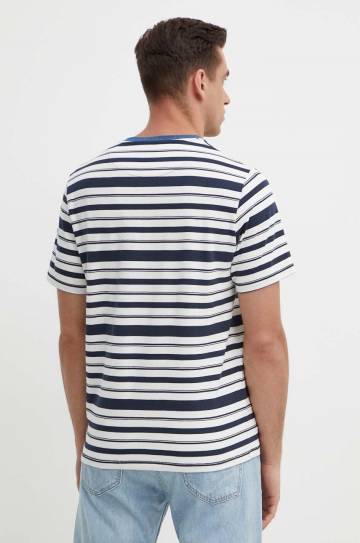 Хлопковая футболка Pepe Jeans CABO мужская цвет синий узорный PM509380 Хлопковая футболка Pepe Jeans CABO мужская цвет синий узорный PM509380