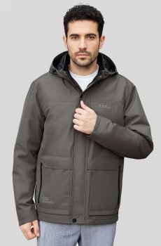 Мужская серая куртка с капюшоном DV-110-olive