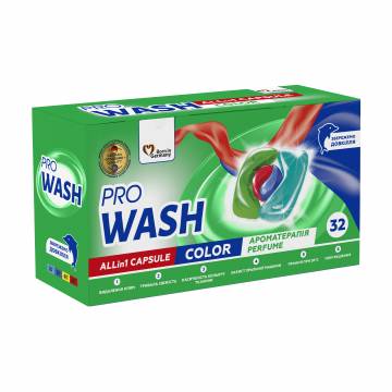 Капсулы для стирки ProWash All in 1 Color, 32 стирки, 32 шт Капсулы для стирки ProWash All in 1 Color, 32 стирки, 32 шт