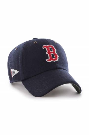 Шерстяная кепка 47 brand MLB Boston Red Sox цвет синий с аппликацией B-PNTCU02WIS-NY Шерстяная кепка 47 brand MLB Boston Red Sox цвет синий с аппликацией B-PNTCU02WIS-NY
