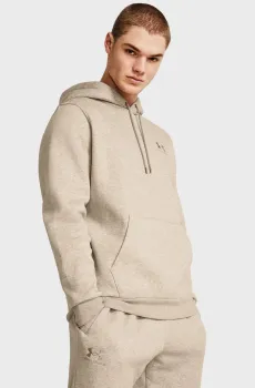 Мужское бежевое худи UA Essential Fleece Hoodie Бежевый XXL Under Armour 1373880-203