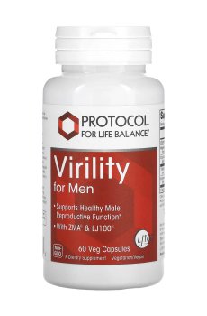 Мужское репродуктивное здоровье Protocol For Life Balance Virility For Men, 60 вегетарианских капсул