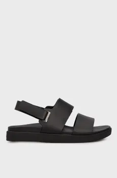 Женские черные кожаные сандалии FLAT SANDAL EYELET Черный 39 Calvin Klein HW0HW02488