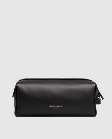 Черный кожаный несесер с логотипом