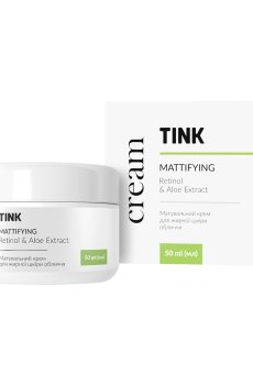 Матирующий крем для лица Tink Mattifying Retinol & Aloe Extract Cream для жирной кожи, 50 мл