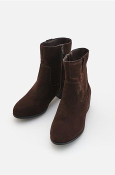 Reserved - Шкіряні чоботи у ковбойському стилі з вишивкою - коричневий - 699KR-88X