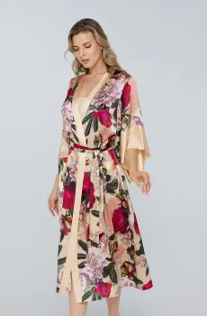 Женский шелковый пеньюар с узором Разноцветный 40 MARC&ANDRE W23-00SS101-L