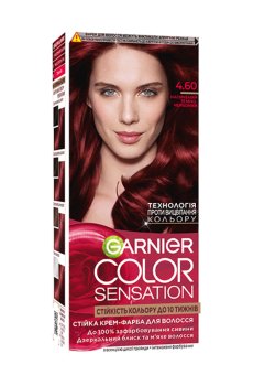 Уценка! Стойкая крем-краска для волос Garnier Color Sensation 4.60 Интенсивный темно-красный, 110 мл