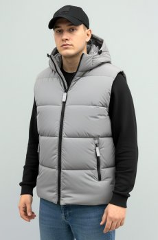 Жилетка светло-серого цвета с капюшоном SB-25280-r-west-light-grey