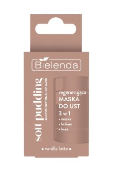Регенерирующая маска для губ 3 в 1 Bielenda Soft Pudding Multifunctional Lip Mask, Vanilla Latte, 12 г