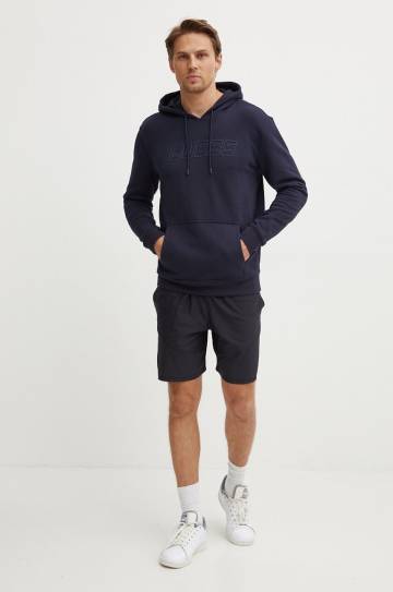 Кофта Guess ALDWIN мужская цвет синий с капюшоном с аппликацией Z4YQ12 KAIJ1 Кофта Guess ALDWIN мужская цвет синий с капюшоном с аппликацией Z4YQ12 KAIJ1