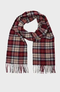 Мужской бордовый шерстяной шарф в клетку MULTI CHECK SCARF Бордовый ONESIZE Gant 9920204