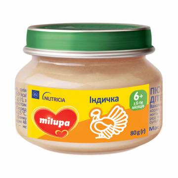 Детское мясное пюре Milupa Индейка, от 6 месяцев, 80 г Детское мясное пюре Milupa Индейка, от 6 месяцев, 80 г
