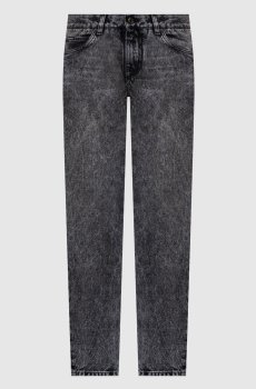Серые джинсы с нашивкой логотипа