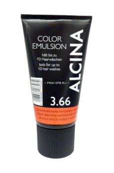 Уценка! Оттеночная эмульсия для волос Alcina Color Emulsion 3.66 Dark Brown Intensive Purple, 150 мл
