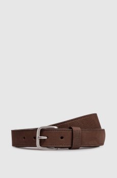 Коричневый ремень из нубука
